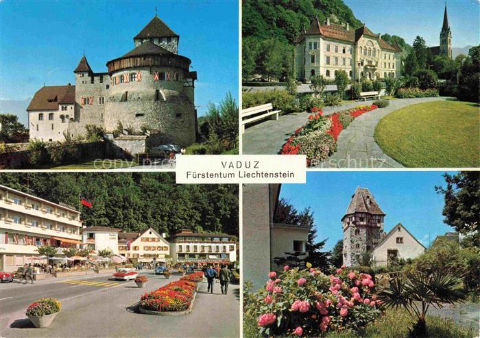 Vaduz Liechtenstein FL Schloss-Vaduz Regierungsgebaeude Kirche Stadtplatz Rathau