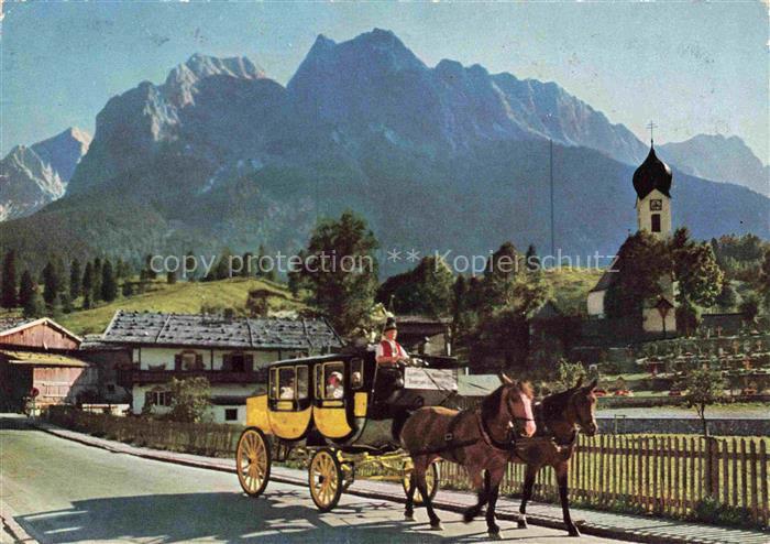 GRAINAU Garmisch-Partenkirchen Bayern Postkutsche Pferdekutsche Zugspitze Alpspi