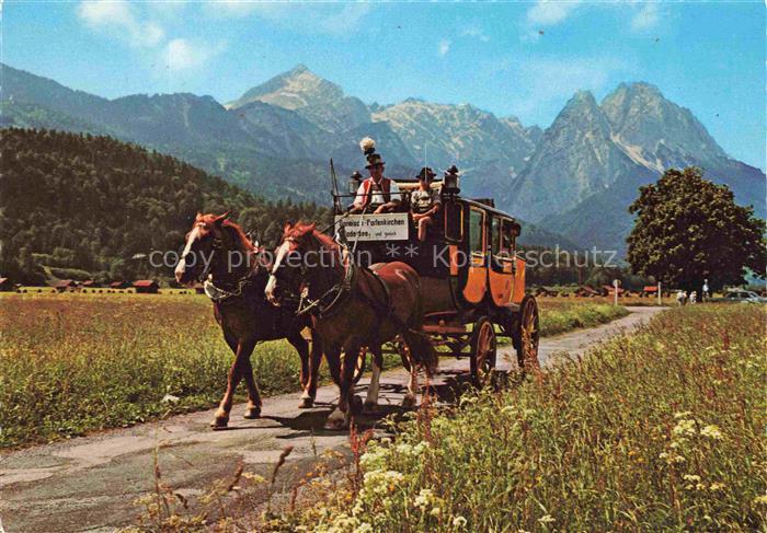 GRAINAU Garmisch-Partenkirchen Bayern Postkutsche Pferdekutsche Zugspitze Alpspi