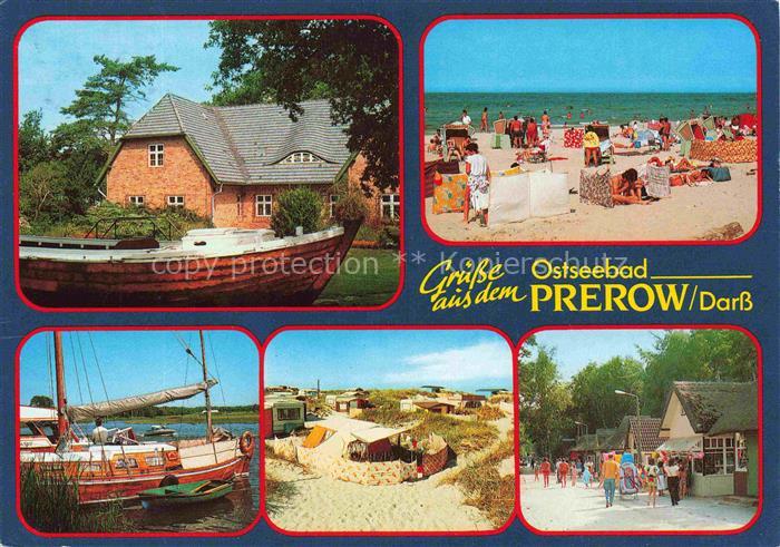 Prerow Ostseebad Darss Mecklenburg-Vorpommern Strand Reethaus Hafen Duenen Prom