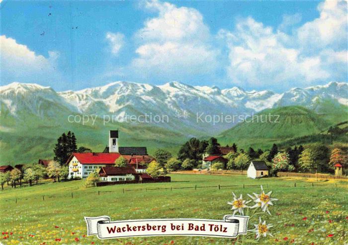 Wackersberg Bad Toelz Bayern Benediktenwandgruppe Kirche Dorf Alpen Edelweiss Wi