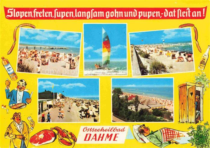 DAHME Ostseebad Schleswig-Holstein Ostseeheilbad Strand Strandkoerbe Catamaran