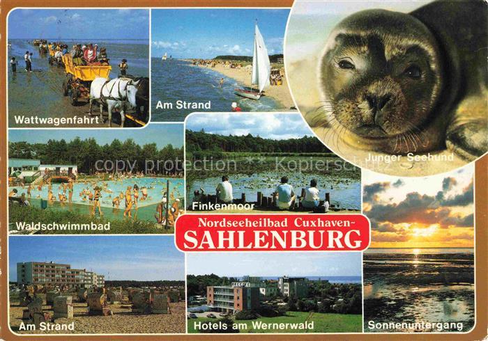 Sahlenburg Nordseebad Cuxhaven Niedersachsen Wattwagenfahrt Strand Segelboot See