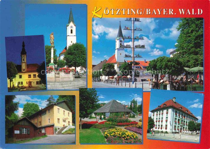 Koetzting Bad Bayern Kirche Mariensaeule Marktplatz Maibaum Park Pavillon Rathau