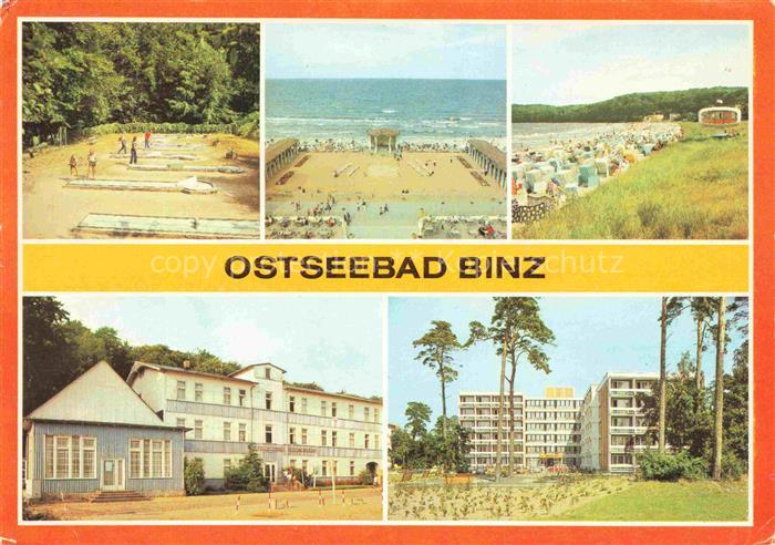 BINZ Ruegen Ostseebad Strand Meer Strandkoerbe Konzertplatz FDGB-Erholungsheim S