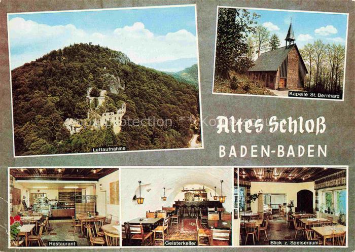 BADEN-BADEN BW Altes-Schloss Kapelle-St-Bernhard Restaurant Geisterkeller Speise