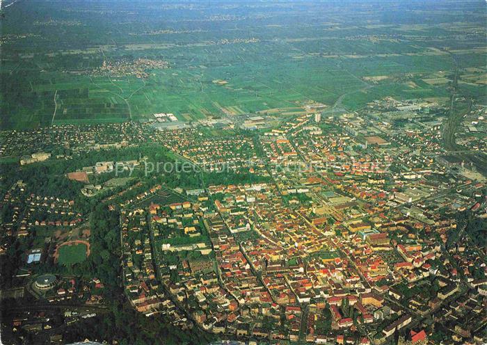 LANDAU PFALZ Luftbild Stadtpanorama Weinstrasse Felder Altstadt