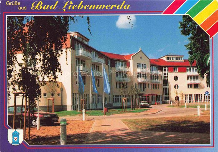 Bad Liebenwerda Brandenburg Kurhotel Klinik Flaggen Aussenansicht Neubau