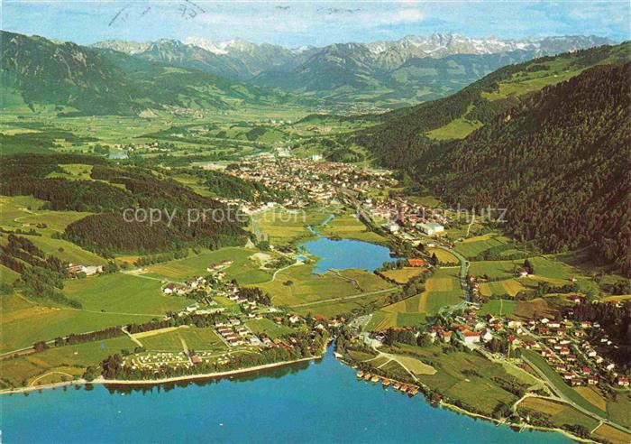Immenstadt Allgaeu Bayern Alpsee Buehl Allgaeuer-Hochgebirge Fliegeraufnahme Ber