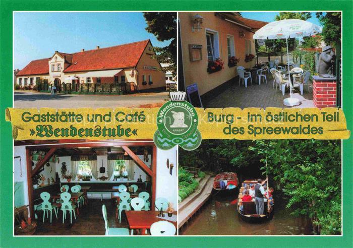 Burg Spreewald Brandenburg Wendenstube Gaststaette Café Spreewald Kahnfahrt Krem