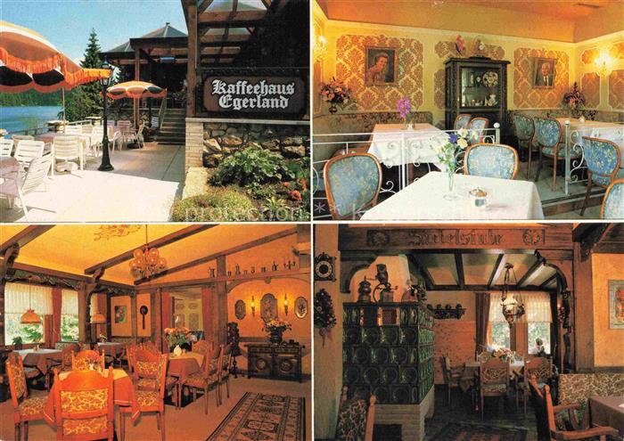 Hahnenklee-Bockswiese Harz Kaffeehaus-Egerland Terrasse Gaststube Kachelofen Fer