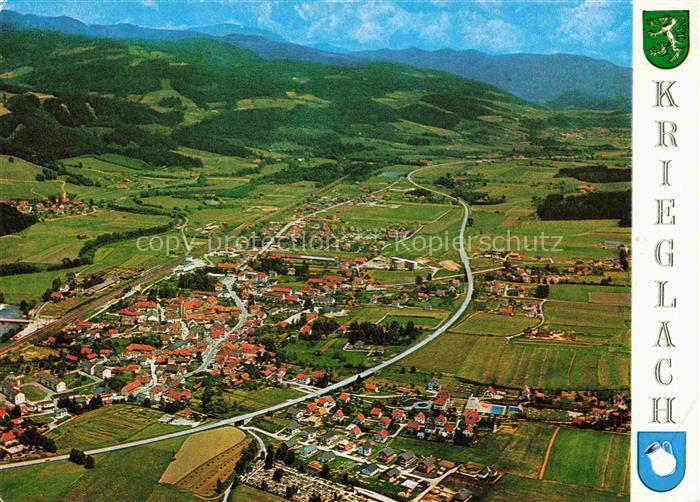 Krieglach Muerzzuschlag Steiermark AT Steiermark Fliegeraufnahme Tal Berge Felde