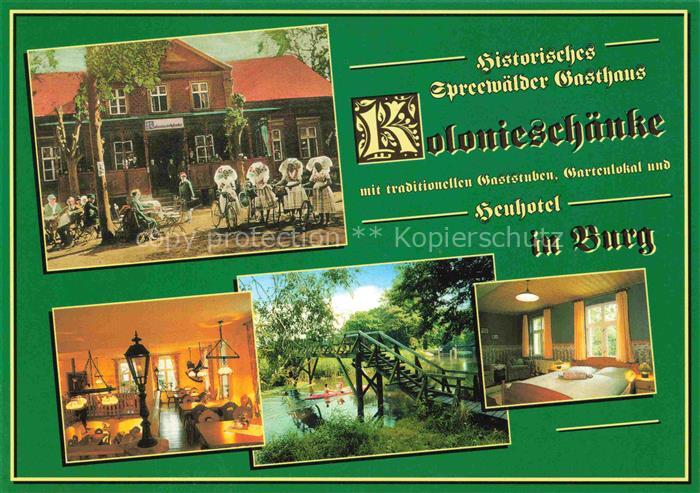 Burg Spreewald Brandenburg Spreewald Gasthaus Kolonieschaenke Gartenlokal Holzbr