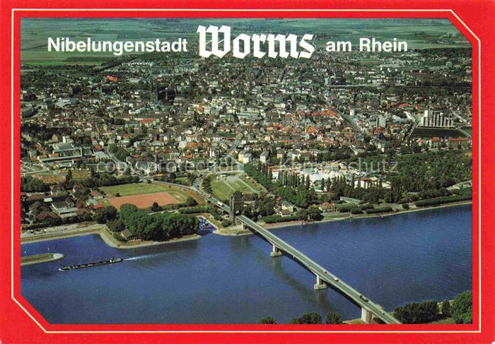 Heppenheim Wiese WORMS Rheinland-Pfalz Fliegeraufnahme Stadtpanorama Rhein Bruec