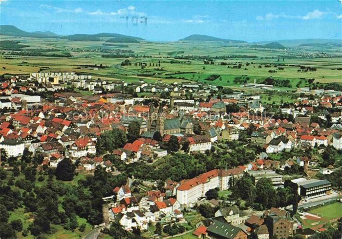 Fritzlar Fliegeraufnahme Stadtpanorama Altstadt Dom Kloster Berge
