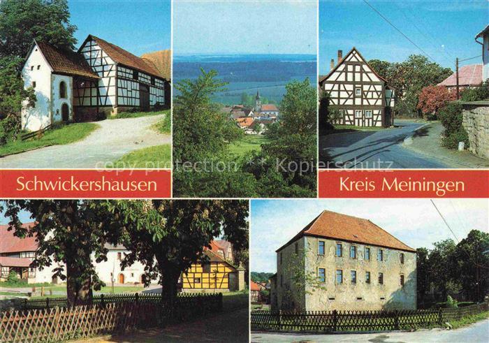 Schwickershausen Meiningen Thueringen Wasserschloss Fachwerkhaeuser Dorfstrasse