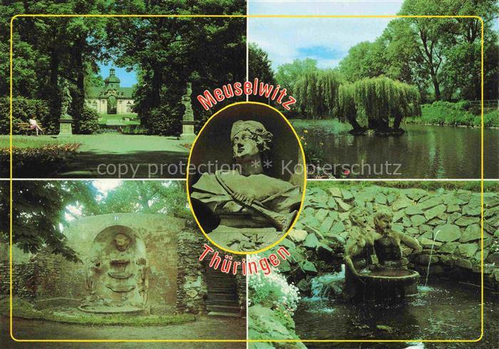 Meuselwitz Thueringen Orangerie Muehlteich Skulptur Grotte Knabenfiguren Park Br