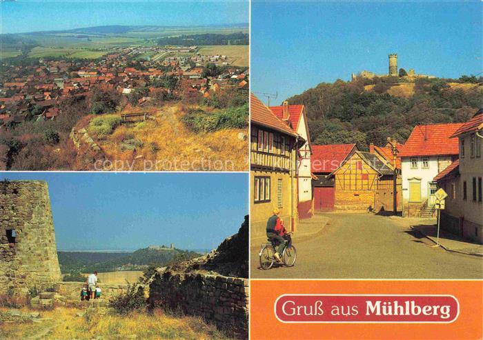 Muehlberg Gotha Thueringen Muehlburg Burgruine-Gleichen Panorama Fachwerk Stadta