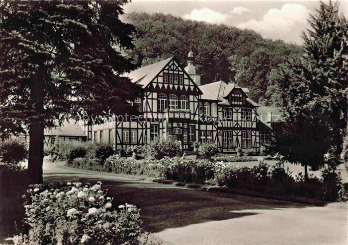 BAD SOODEN-ALLENDORF Kurmittelhaus Fachwerkgebaeude Kurpark Garten Baeume