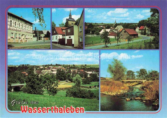 Wasserthaleben Kyffhaeuserkreis Thueringen Gaststaette-Zum-Frosch Kirche Helbe P