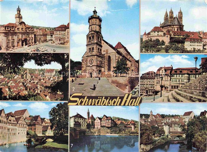Schwaebisch Hall BW Rathaus St-Michaelskirche Comburg Marktplatz Freitreppe Koch
