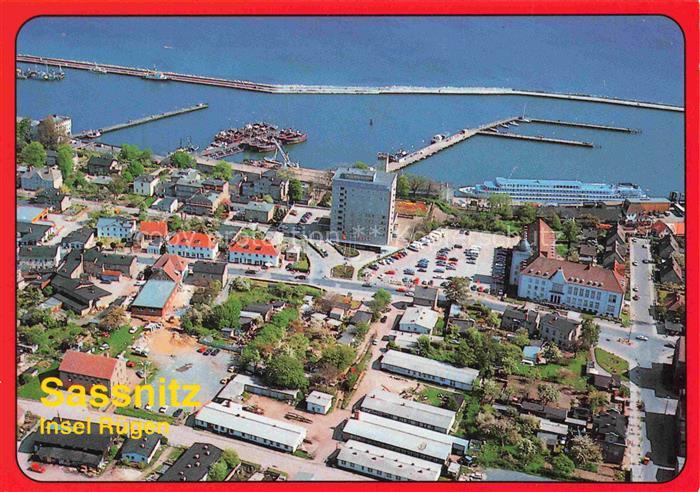 SAssNITZ Ostseebad Ruegen Hafen Faehrhafen Ostsee Luftbild Stadtansicht Faehre O