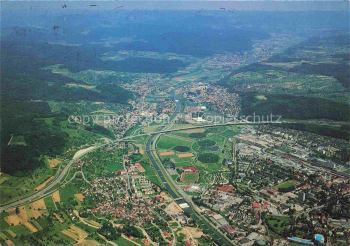 LoeRRACH Baden BW Stadtansicht Autobahn Fluss Industriegebiet Sportplatz Wald Ba