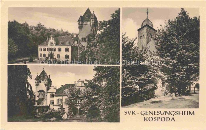 Kospoda Thueringen SVK-Genesungsheim Villa Turm Kirche Park Mehrbildkarte