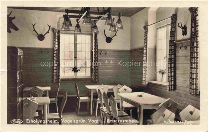 Vogelsgruen Auerbach Vogtland Sachsen Erholungsheim Bauernstube Gaststube Hirsch