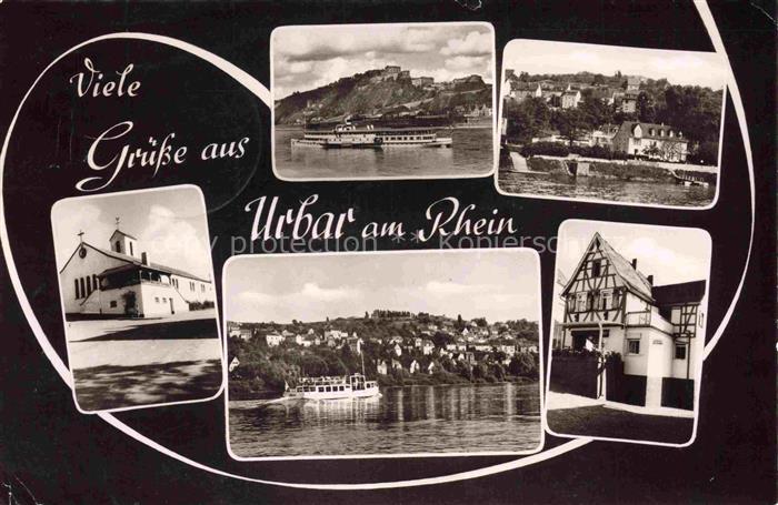 Urbar Koblenz Rhein St Goar Rheinland-Pfalz Rhein Rheindampfer Kirche Fachwerkha
