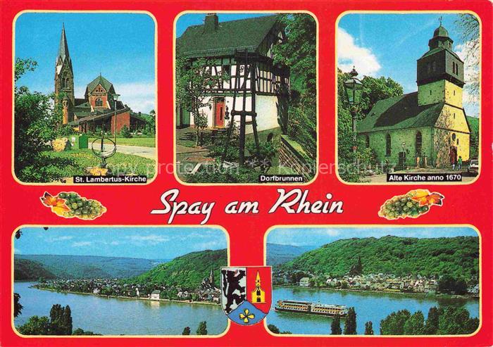 Spay Rhein Mayen Koblenz Rheinland-Pfalz St.-Lambertus-Kirche Dorfbrunnen Alte-K