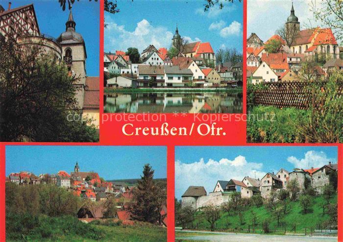 Creussen Bayreuth Bayern Teich Kirchturm Fachwerk Altstadt Stadtmauer Panorama W