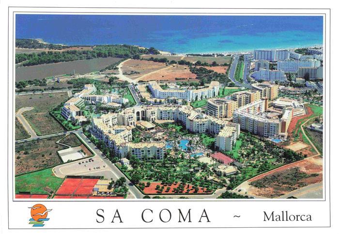 Sa Coma Mallorca ES Luftbild Hotelanlage Ferienwohnungen Pool Strand Meer Tennis