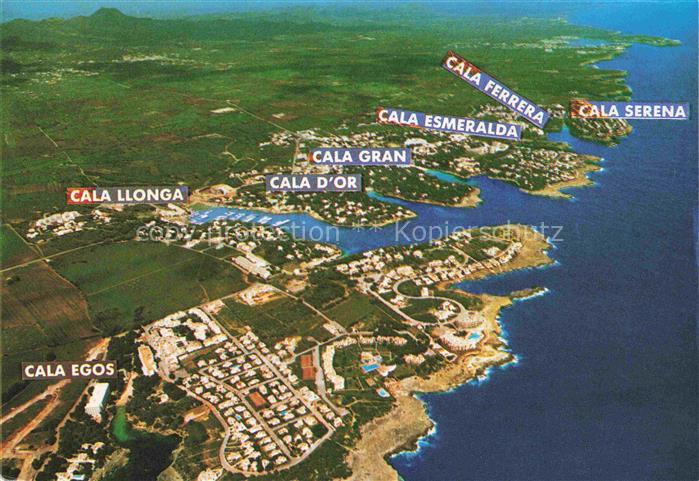 Cala d Or Mallorca ES Fliegeraufnahme Cala-d Or Cala-Llonga Cala-Egos Cala-Gran
