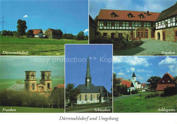 Duerrenuhlsdorf Waldenburg Sachsen Fachwerkhaus Kirche Dorfansicht Felder Schlag