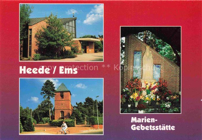 Heede Ems Niedersachsen Marien-Gebetsstaette Kirche Kirchturm Marienstatue Blume