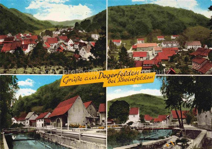 Degerfelden Dorf Haeuser Berge Wald Muehle Bach Mehrbildkarte