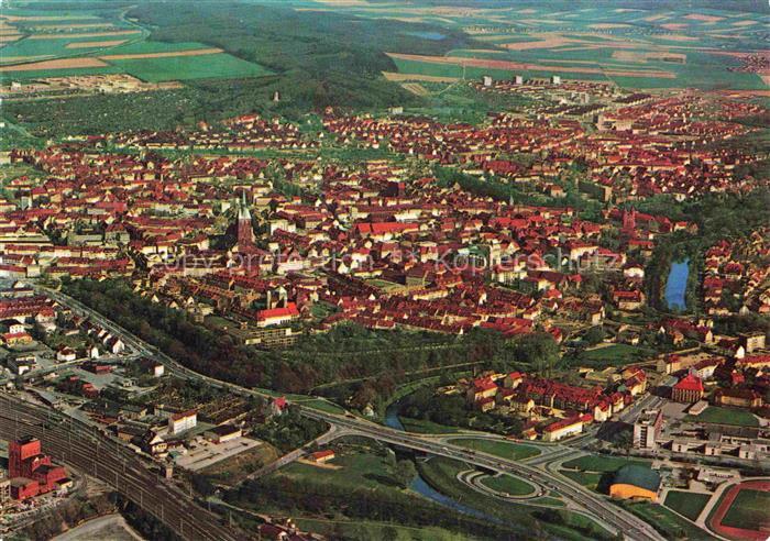 HILDESHEIM CITY Luftbild Stadt Dom Kirche Fluss Bahnhof Felder