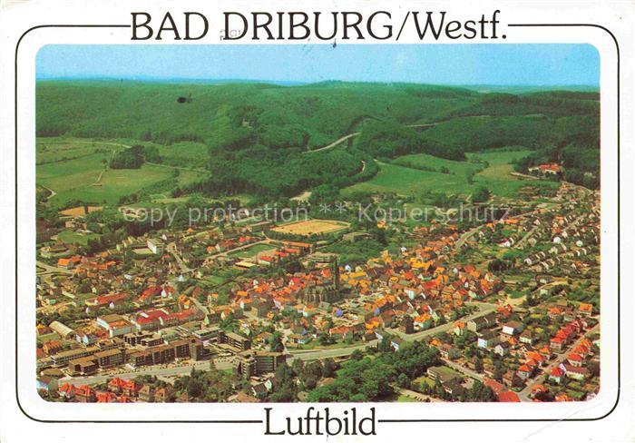 BAD DRIBURG NRW Luftbild Stadtpanorama Kirche Wohngebiete Felder Wald