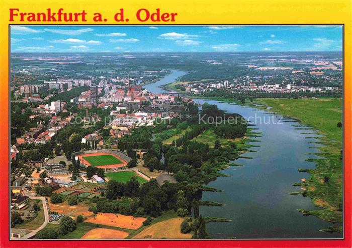 FRANKFURT ODER Luftbild Oder Fluss Stadion Stadtpanorama Altstadt