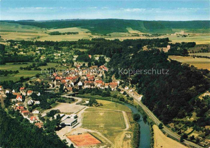 Helmarshausen Bad Karlshafen Hessen Luftbild Diemeltal Sportplatz Tennisplatz Fl