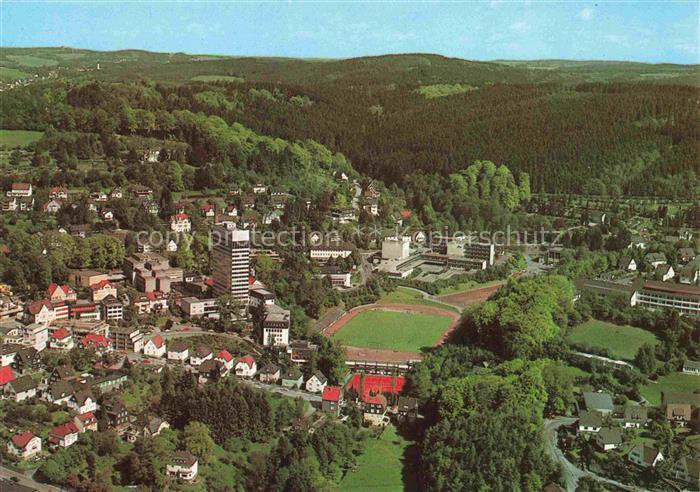 GUMMERSBACH NRW Luftbild Stadion Oberbergisches-Land Wohngebiete Hochhaus Wald