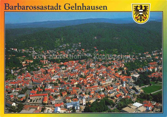 Gelnhausen Hessen Luftbild Altstadt Kirche Stadtpanorama Wald Barbarossastadt