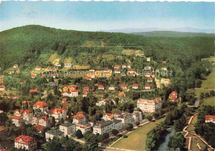 BAD KIssINGEN Luftbild Kurstadt Fluss Kurpark Villen Wald Berge