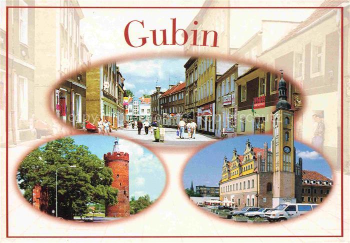 Gubin Lebus ZIELONA GORA Gruenberg PL Altstadt Fussgaengerzone Wasserturm Rathau