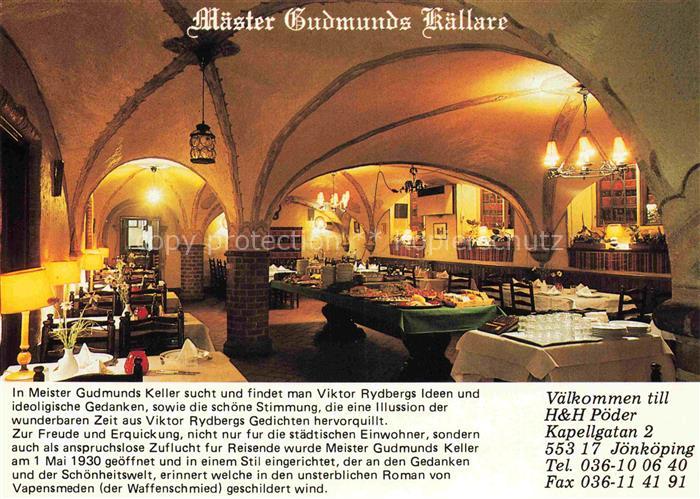 Joenkoeping Sweden Maester-Gudmunds-Kaellare Gewoelbekeller Restaurant Kapellgat
