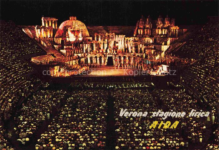VERONA Veneto IT Arena-di-Verona Oper Aida Stagione-lirica Buehne Publikum Nach