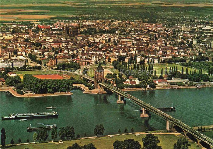 Heppenheim Wiese WORMS Rheinland-Pfalz Nibelungenbruecke Rhein Fliegeraufnahme B