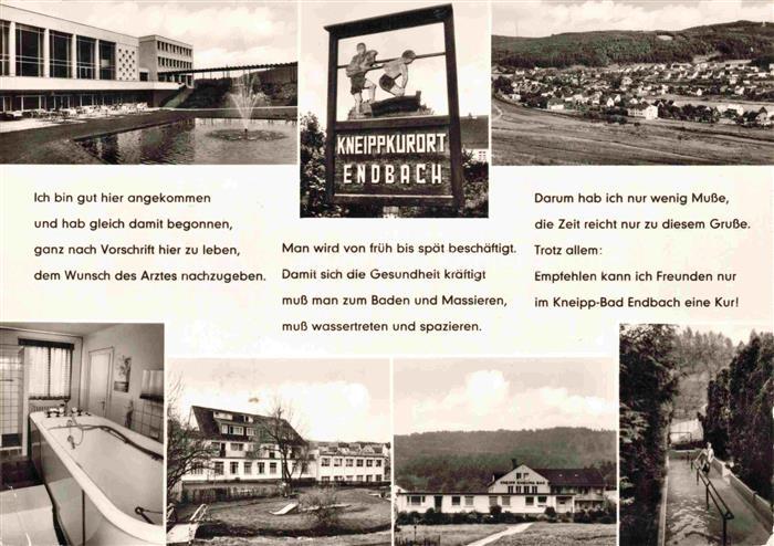Endbach Bad Endbach Hessen Kneipp-Bad Kurort Schwimmbad Springbrunnen Dorfansich