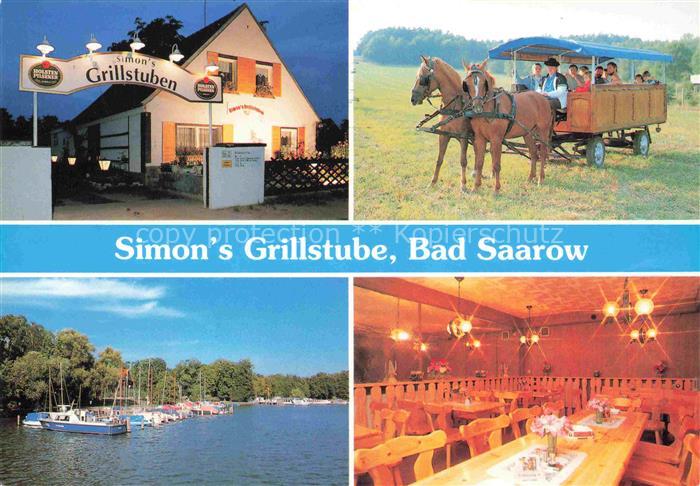 Bad Saarow Brandenburg Simon s-Grillstube Gaststaette Pferdekutsche Hafen Segelb
